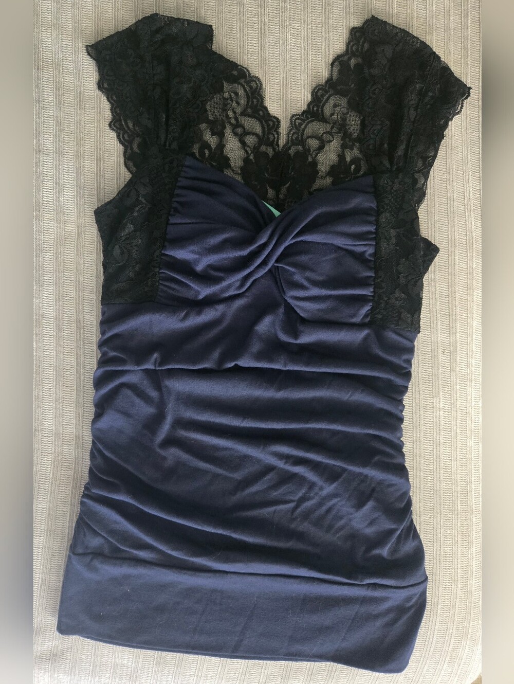 Beautiful Black & Blue Lace Top